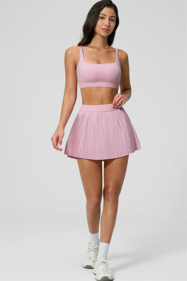Women's Sports Bra & Tennis Skirt 2-Piece Set — Feminine Athleisure for Every Day