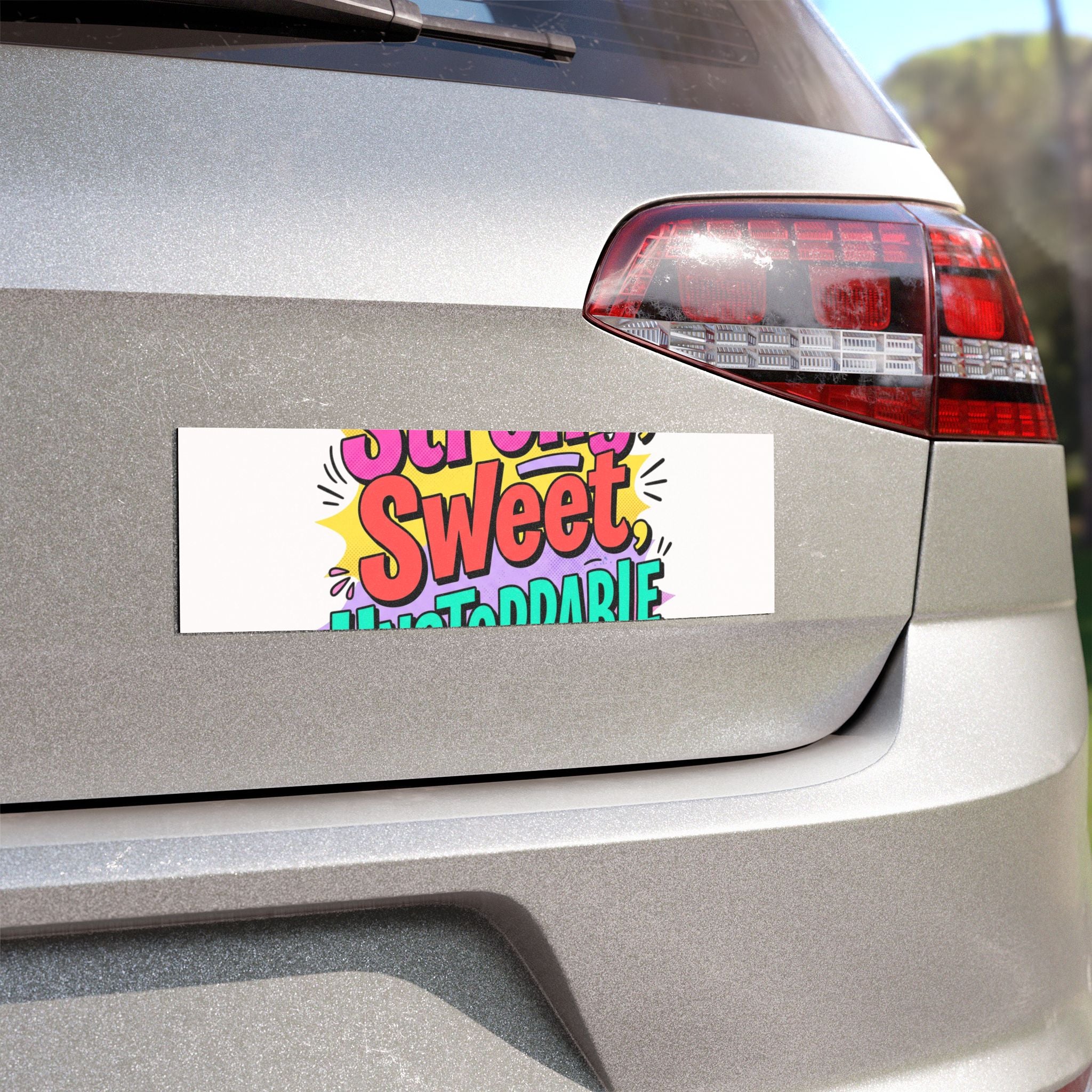 Strong, Sweet, Unstoppable Car Magnet — Colorful Motivational Vehicle Sticker
