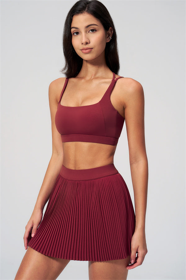 Women's Sports Bra & Tennis Skirt 2-Piece Set — Feminine Athleisure for Every Day
