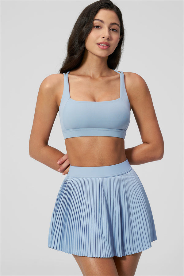 Women's Sports Bra & Tennis Skirt 2-Piece Set — Feminine Athleisure for Every Day