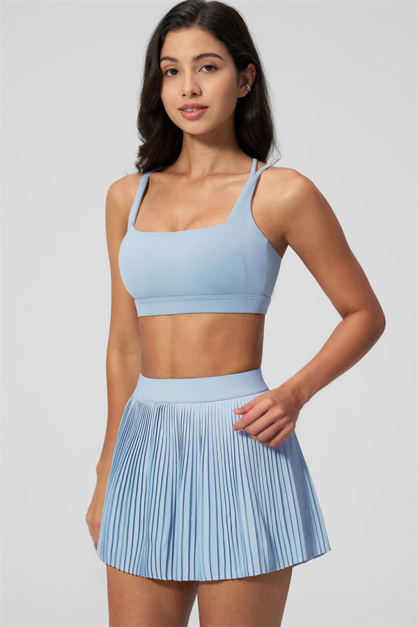 Women's Sports Bra & Tennis Skirt 2-Piece Set — Feminine Athleisure for Every Day