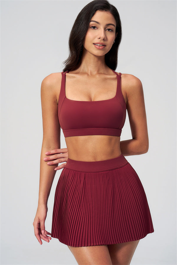Women's Sports Bra & Tennis Skirt 2-Piece Set — Feminine Athleisure for Every Day