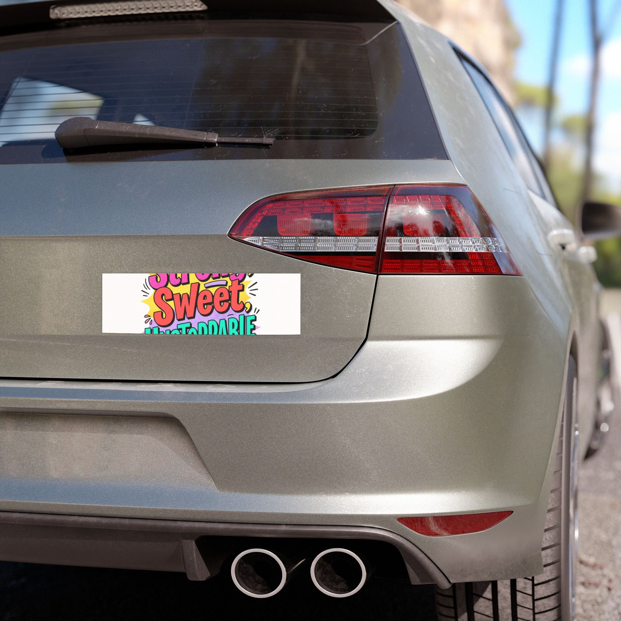 Strong, Sweet, Unstoppable Car Magnet — Colorful Motivational Vehicle Sticker