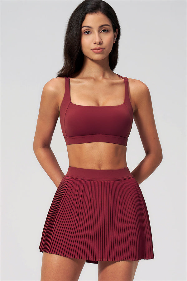 Women's Sports Bra & Tennis Skirt 2-Piece Set — Feminine Athleisure for Every Day