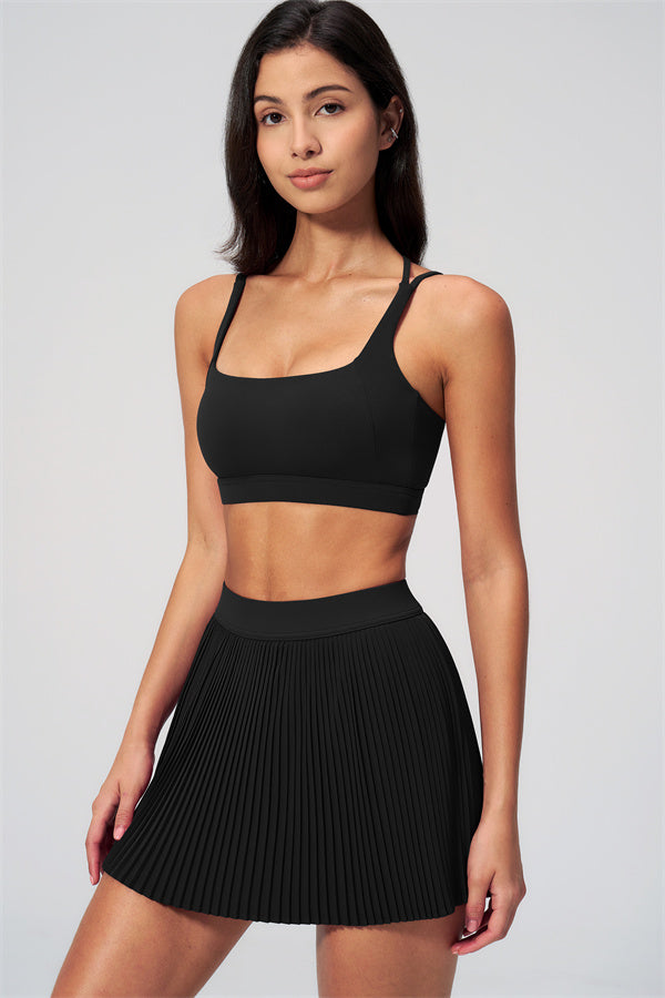 Women's Sports Bra & Tennis Skirt 2-Piece Set — Feminine Athleisure for Every Day