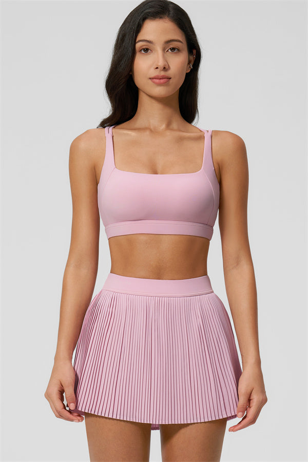 Women's Sports Bra & Tennis Skirt 2-Piece Set — Feminine Athleisure for Every Day