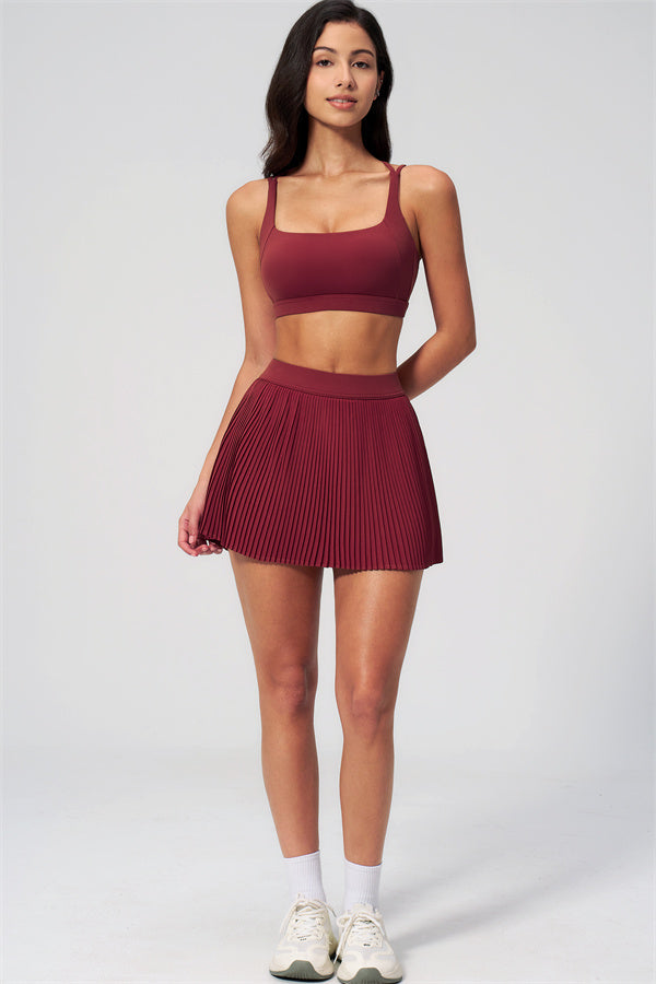 Women's Sports Bra & Tennis Skirt 2-Piece Set — Feminine Athleisure for Every Day
