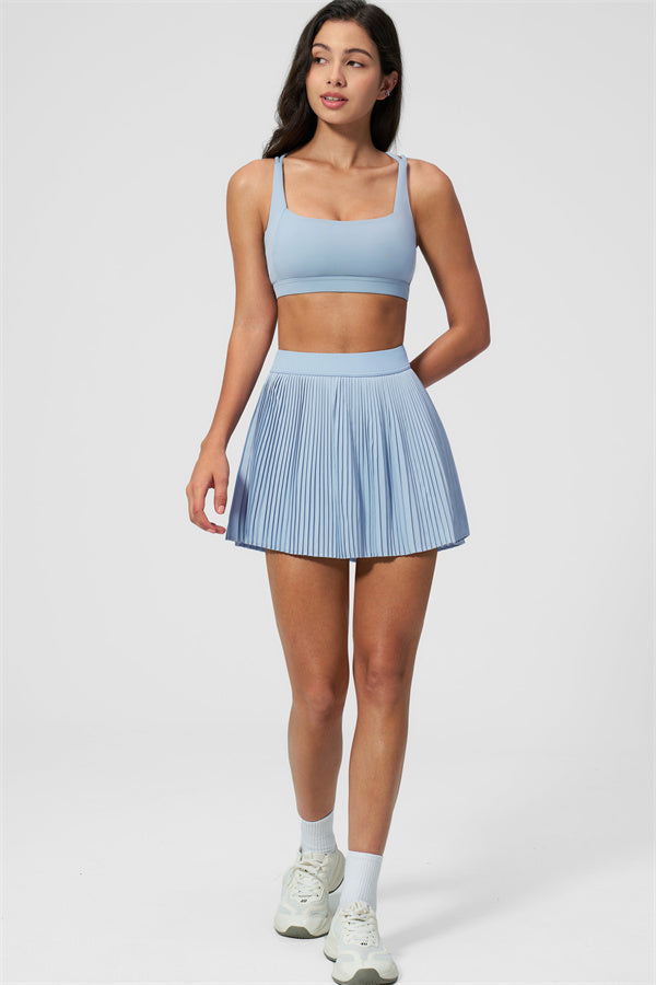 Women's Sports Bra & Tennis Skirt 2-Piece Set — Feminine Athleisure for Every Day