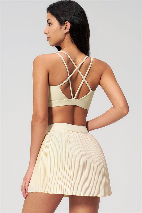 Women's Sports Bra & Tennis Skirt 2-Piece Set — Feminine Athleisure for Every Day
