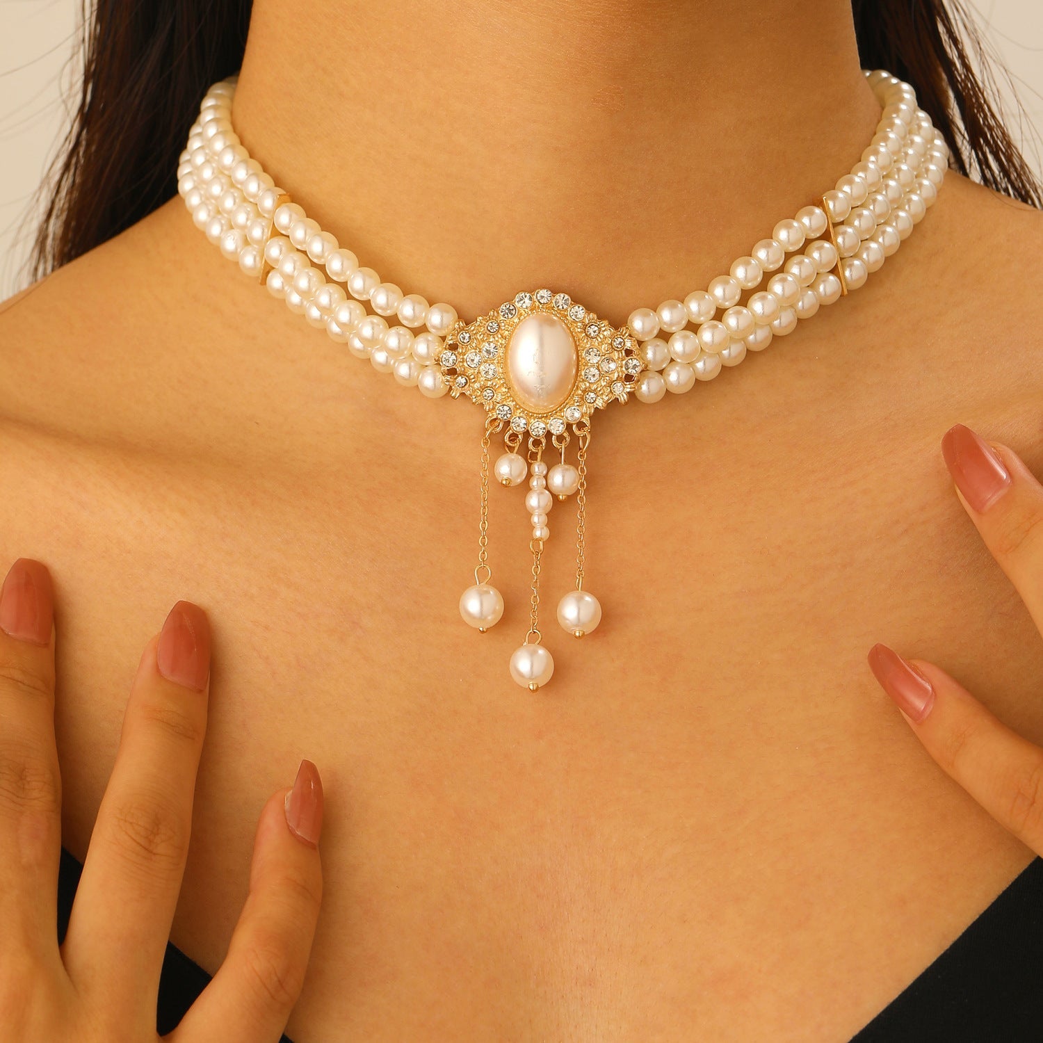 Pearl Female Style Creative Design V-shaped Jewelry Set – Jewelry Set | NonaEve