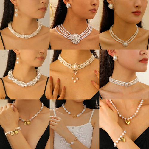Pearl Female Style Creative Design V-shaped Jewelry Set – Jewelry Set | NonaEve
