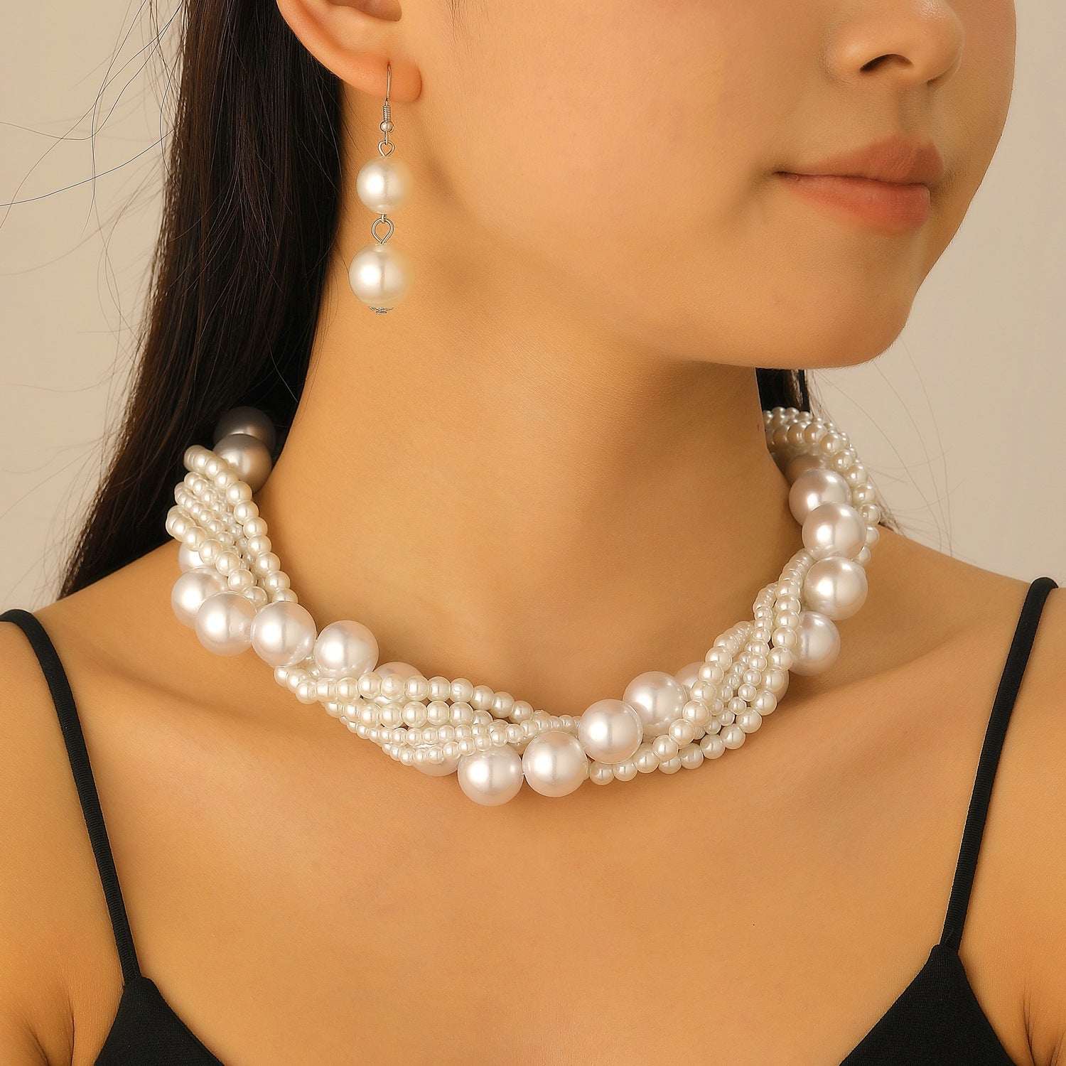 Pearl Female Style Creative Design V-shaped Jewelry Set – Jewelry Set | NonaEve