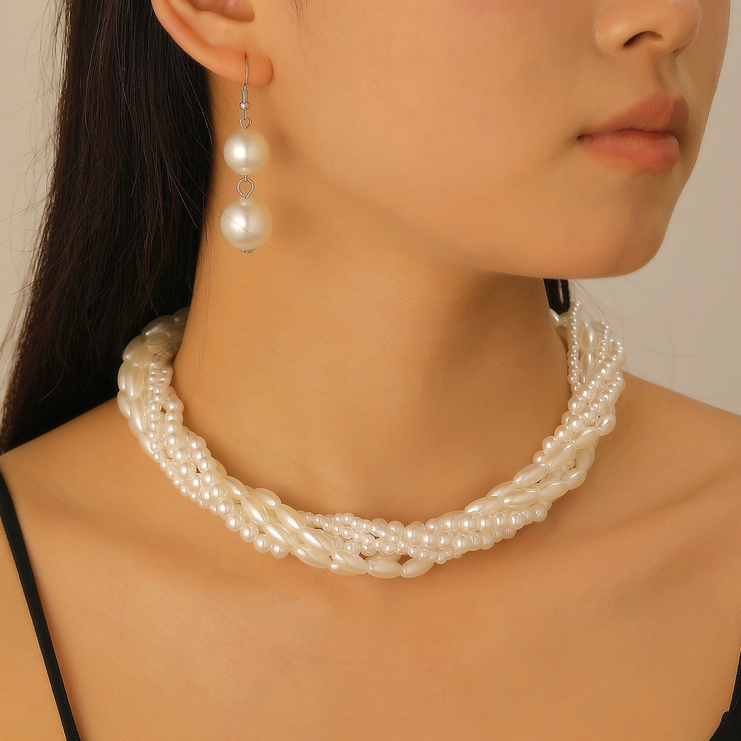 Pearl Female Style Creative Design V-shaped Jewelry Set – Jewelry Set | NonaEve