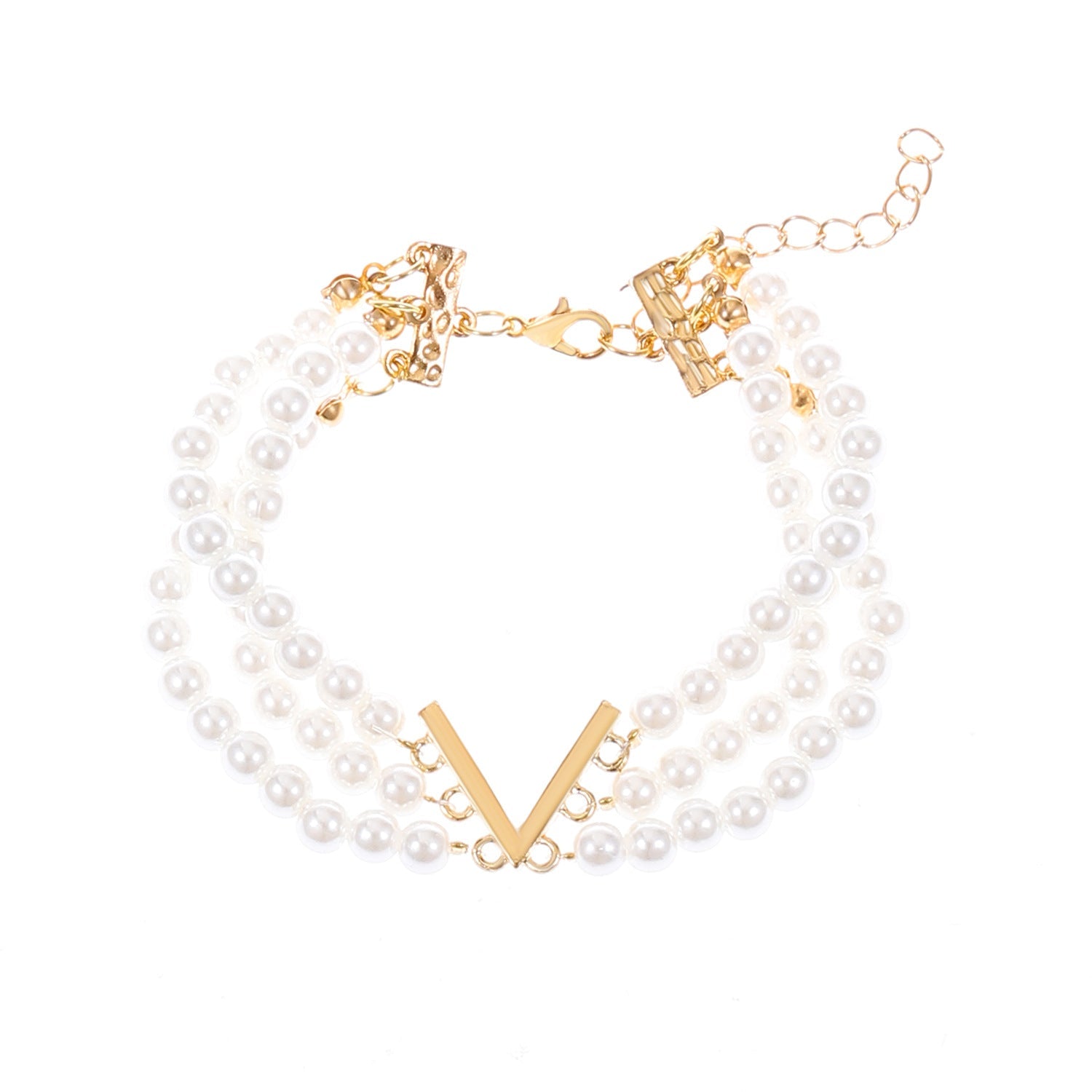 Pearl Female Style Creative Design V-shaped Jewelry Set