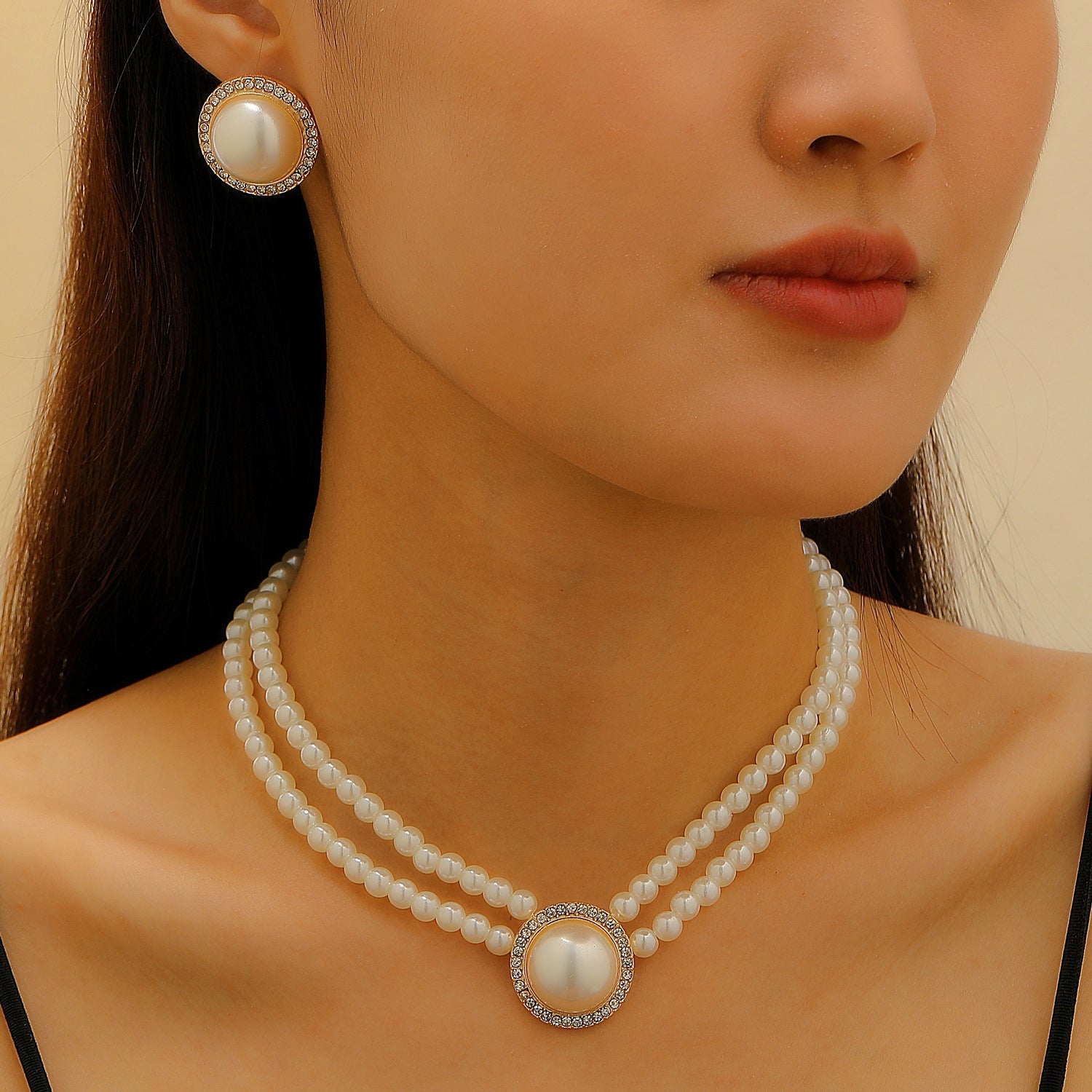 Pearl Female Style Creative Design V-shaped Jewelry Set – Jewelry Set | NonaEve