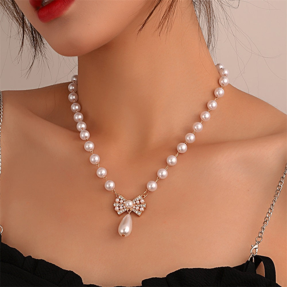 Pearl Female Style Creative Design V-shaped Jewelry Set – Jewelry Set | NonaEve