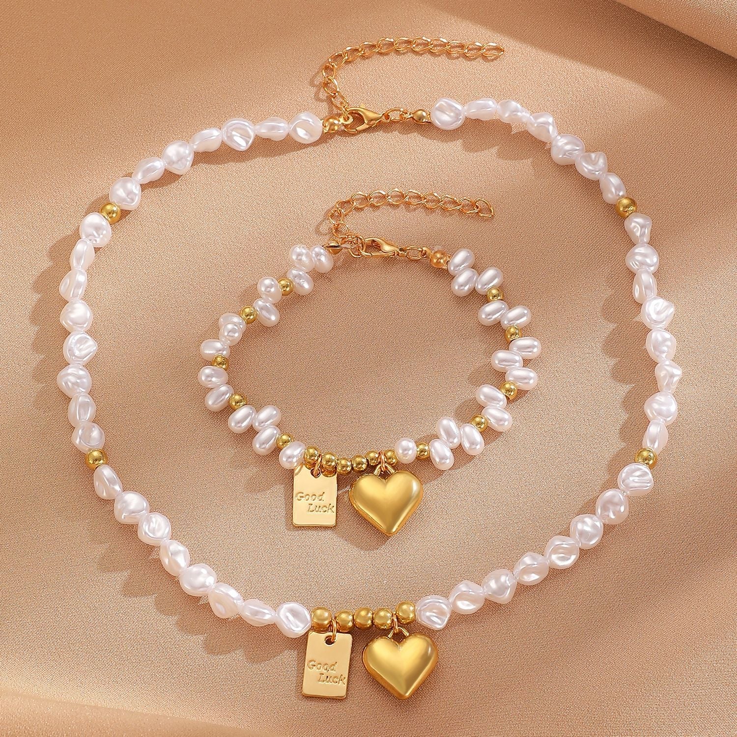 Pearl Female Style Creative Design V-shaped Jewelry Set – Jewelry Set | NonaEve