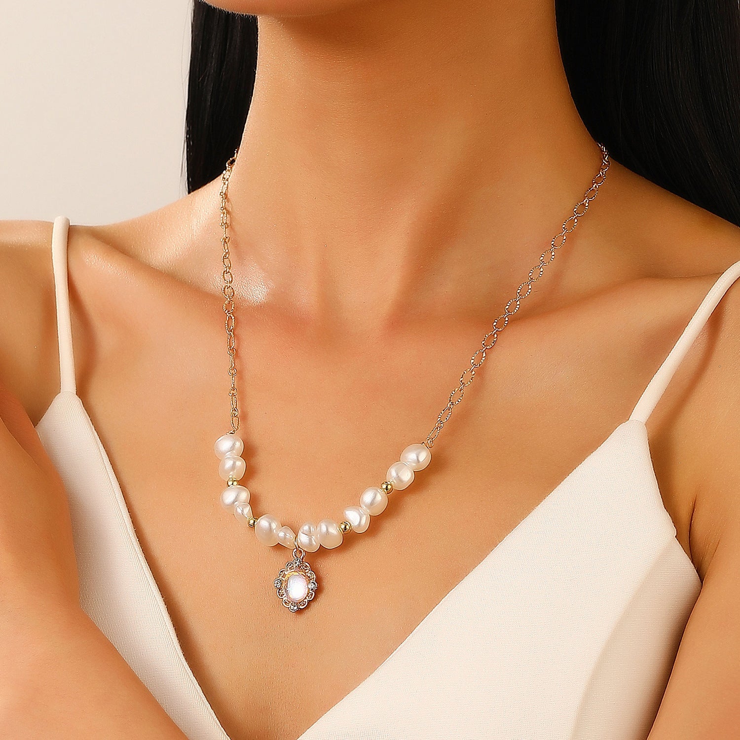 Pearl Female Style Creative Design V-shaped Jewelry Set – Jewelry Set | NovaEve