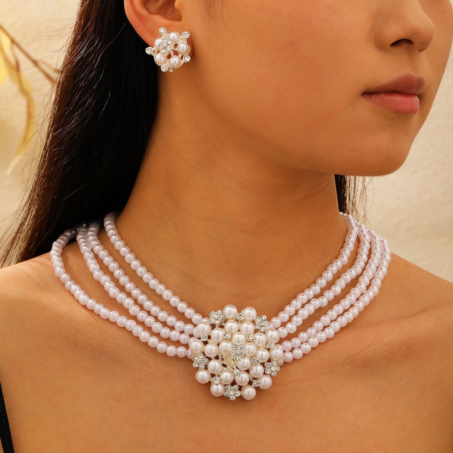 Pearl Female Style Creative Design V-shaped Jewelry Set – Jewelry Set | NonaEve