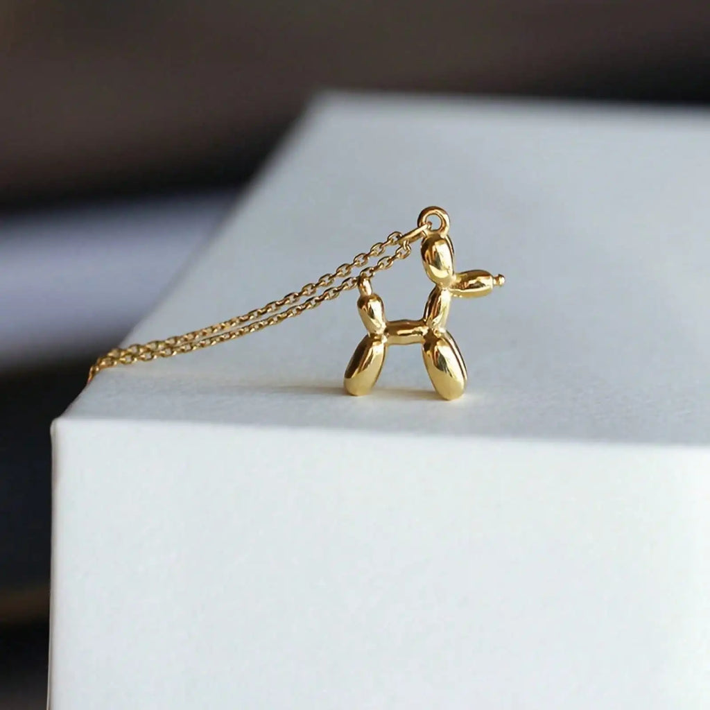 Gold Balloon Dog Pendant Necklace — Hip Hop Statement Jewelry for Women – Jewelry | NonaEve