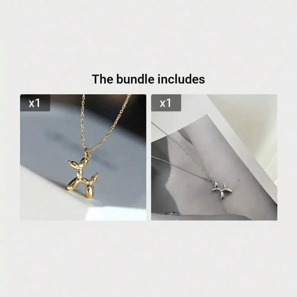 Gold Balloon Dog Pendant Necklace — Hip Hop Statement Jewelry for Women – Jewelry | NonaEve