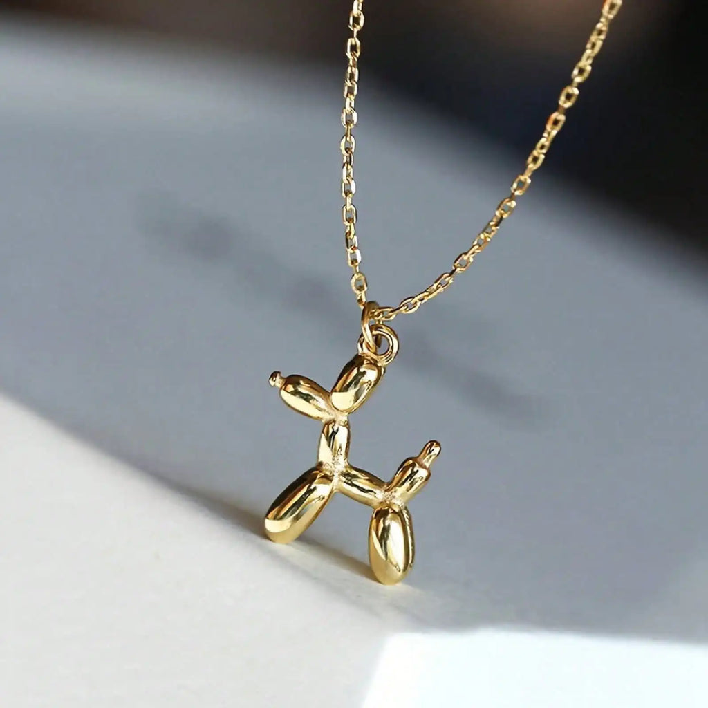 Gold Balloon Dog Pendant Necklace — Hip Hop Statement Jewelry for Women – Jewelry | NonaEve