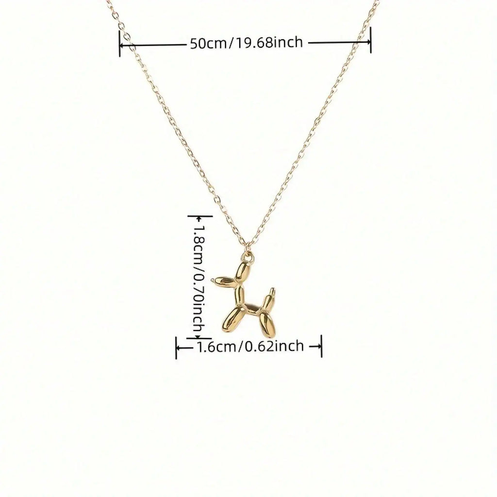 Gold Balloon Dog Pendant Necklace — Hip Hop Statement Jewelry for Women – Jewelry | NonaEve