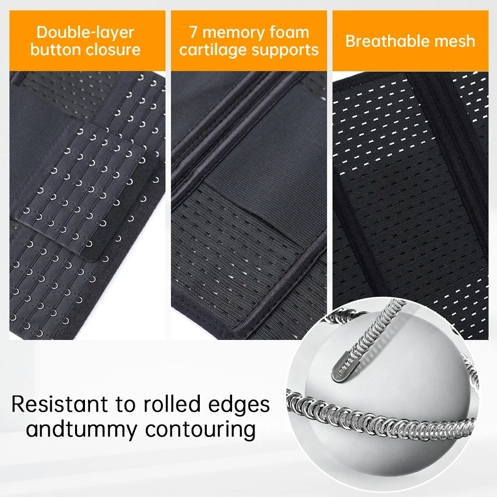 Women's Adjustable Waist Trainer — Double Belt Neoprene Corset for Tummy Control