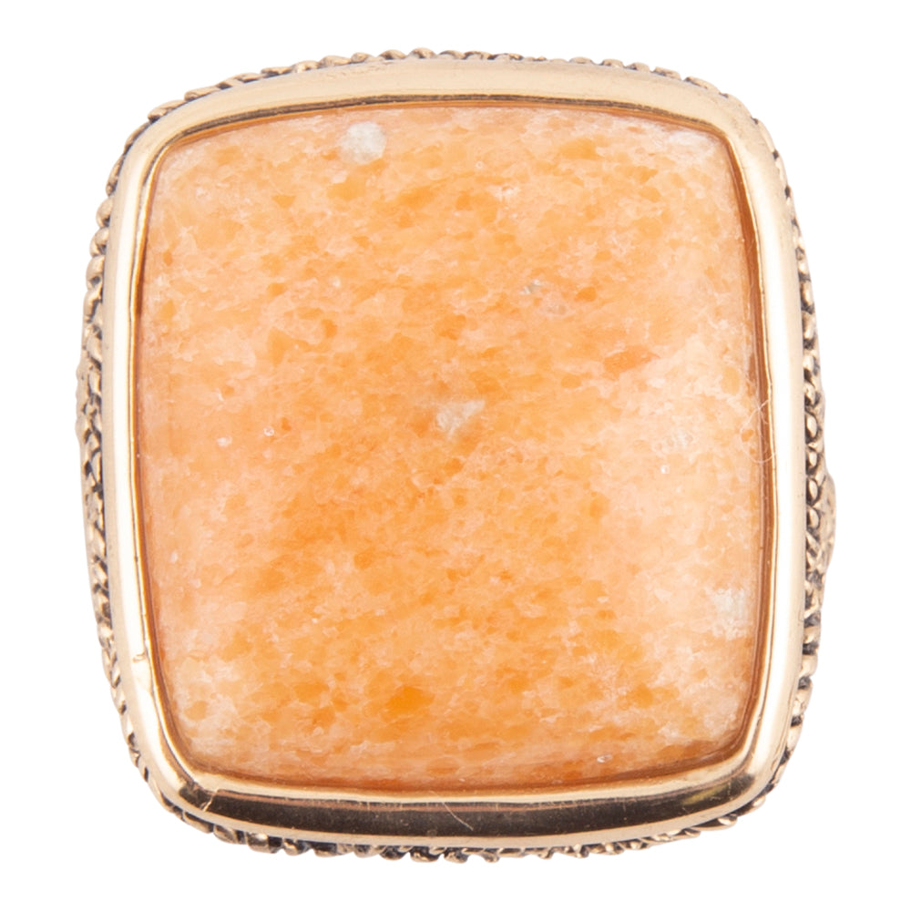 Yellow Agate & Bronze Statement Ring | Barse Jewelry