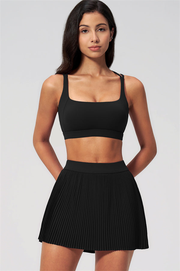 Women's Sports Bra & Tennis Skirt 2-Piece Set — Feminine Athleisure for Every Day