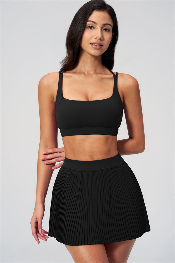 Women's Sports Bra & Tennis Skirt 2-Piece Set — Feminine Athleisure for Every Day
