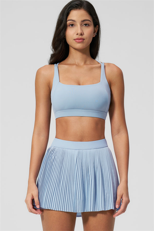 Women's Sports Bra & Tennis Skirt 2-Piece Set — Feminine Athleisure for Every Day