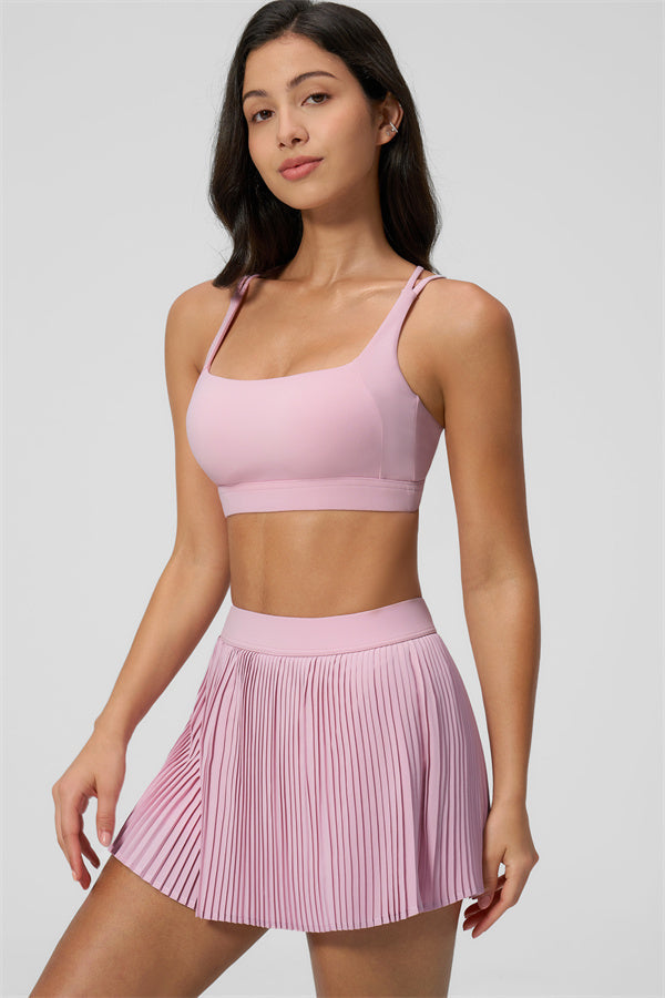 Women's Sports Bra & Tennis Skirt 2-Piece Set — Feminine Athleisure for Every Day