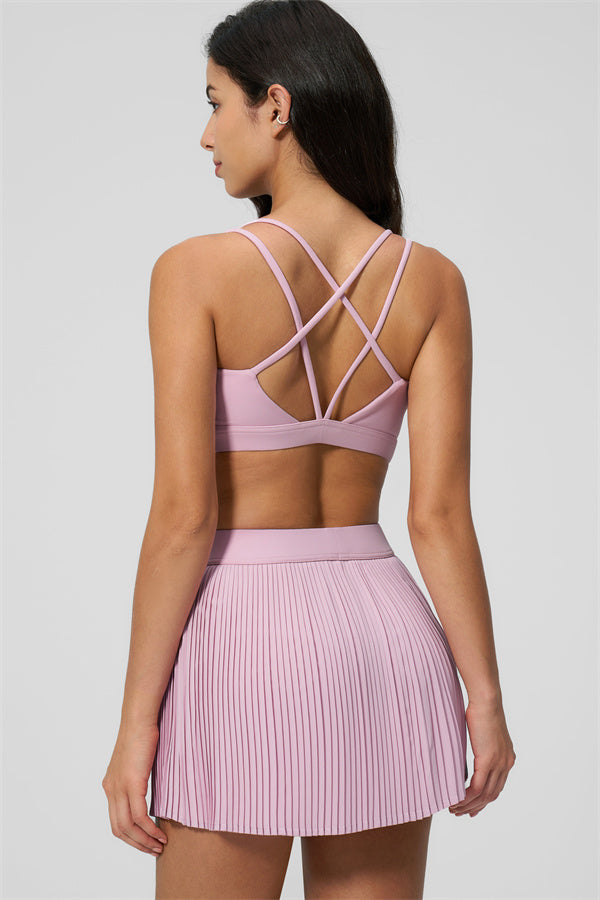 Women's Sports Bra & Tennis Skirt 2-Piece Set — Feminine Athleisure for Every Day
