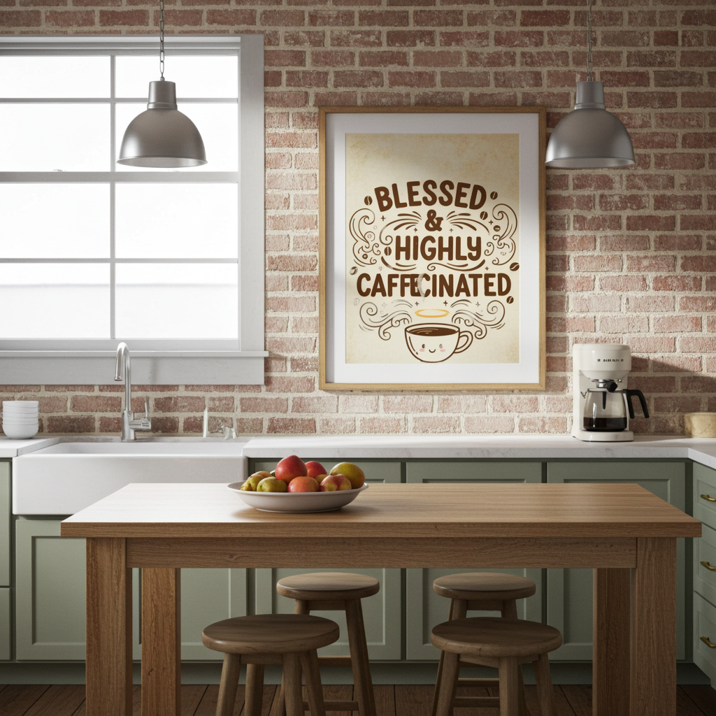 Blessed & Highly Caffeinated — Funny Faith Printable