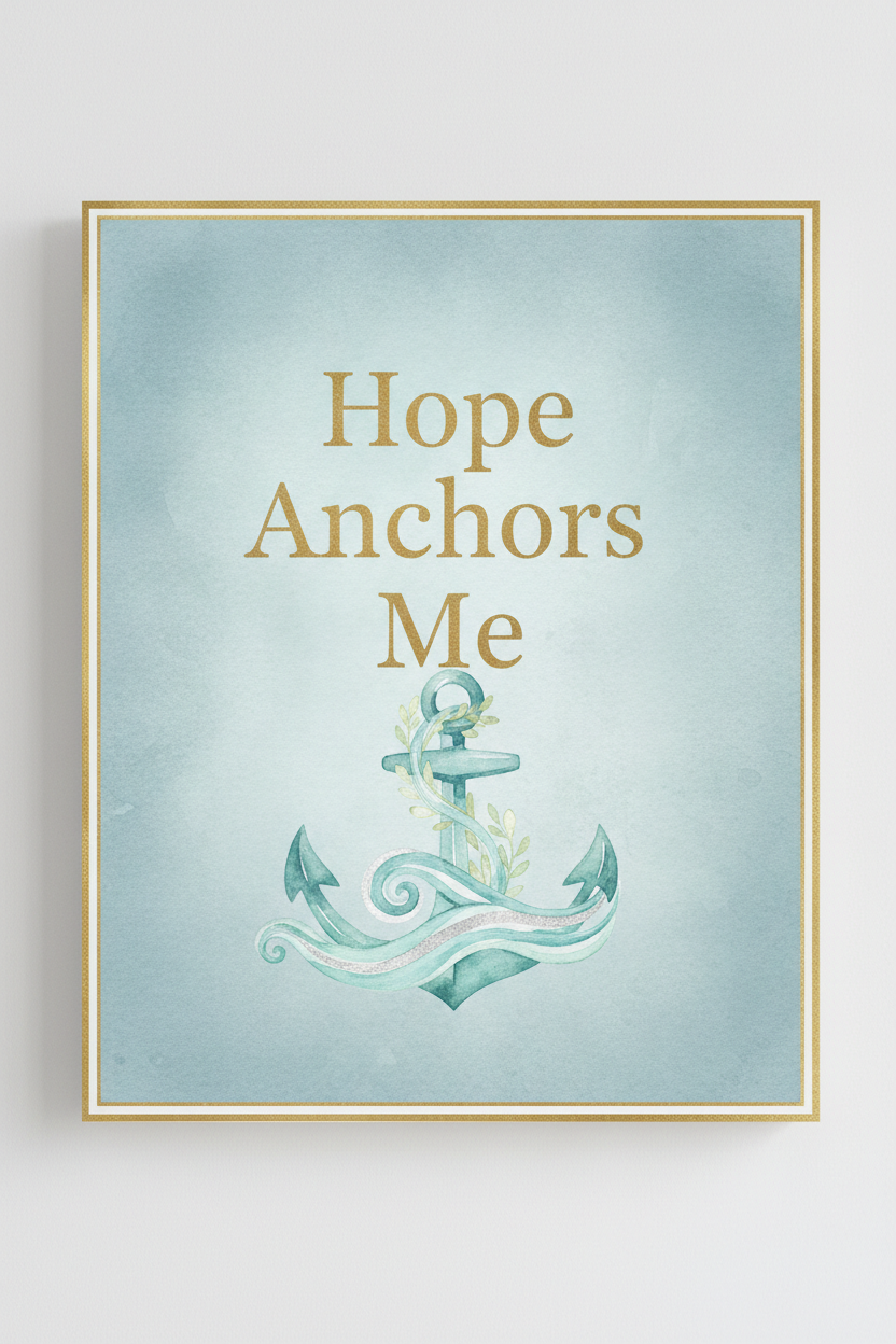 Hope Anchors Me — Hope Wall Art Printable – Digital Download | Sparkle Grace Co.