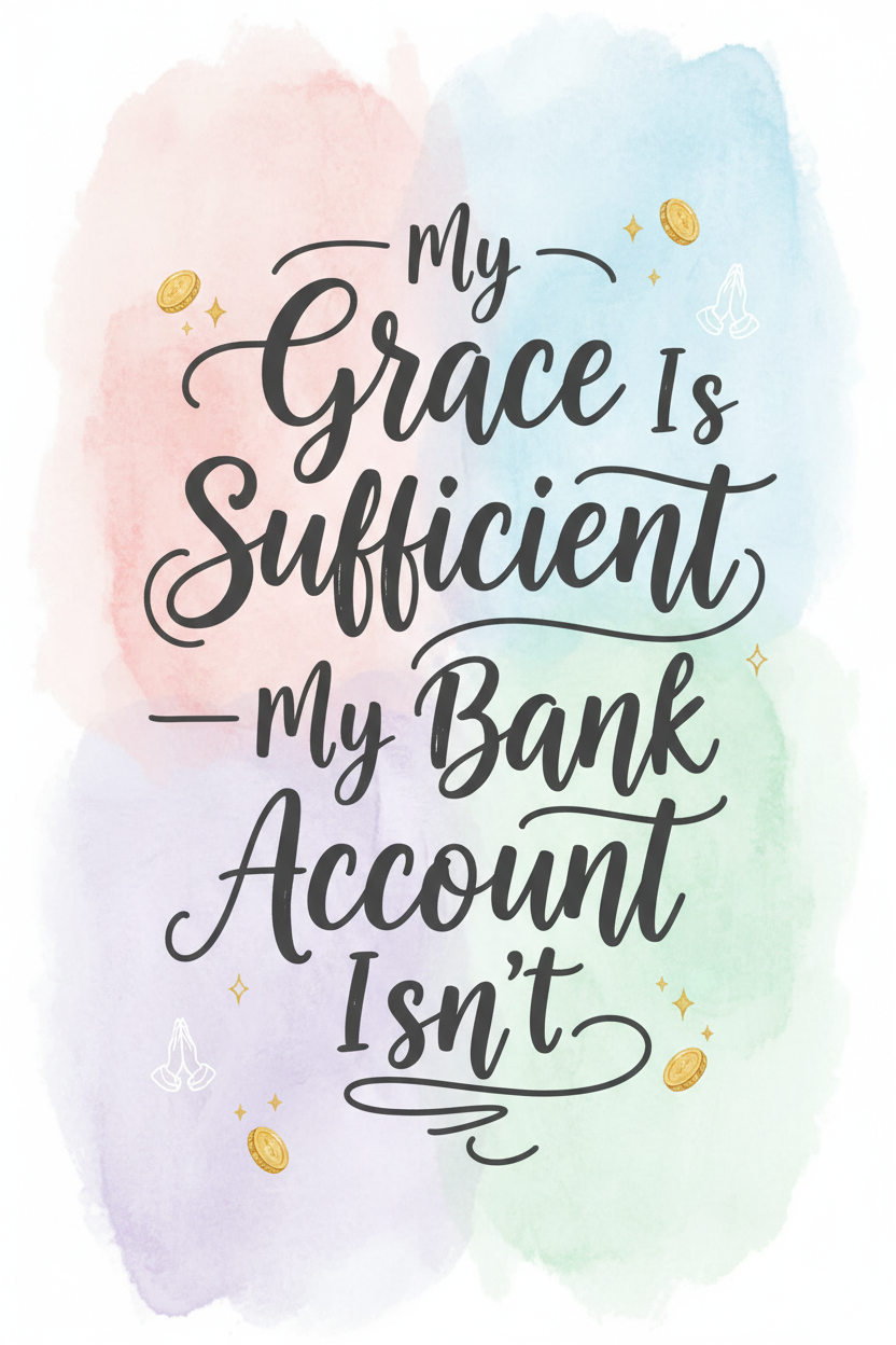My Grace Is Sufficient — My Bank Account Isn't — Funny Faith Printable – Digital Download | Sparkle Grace Co.