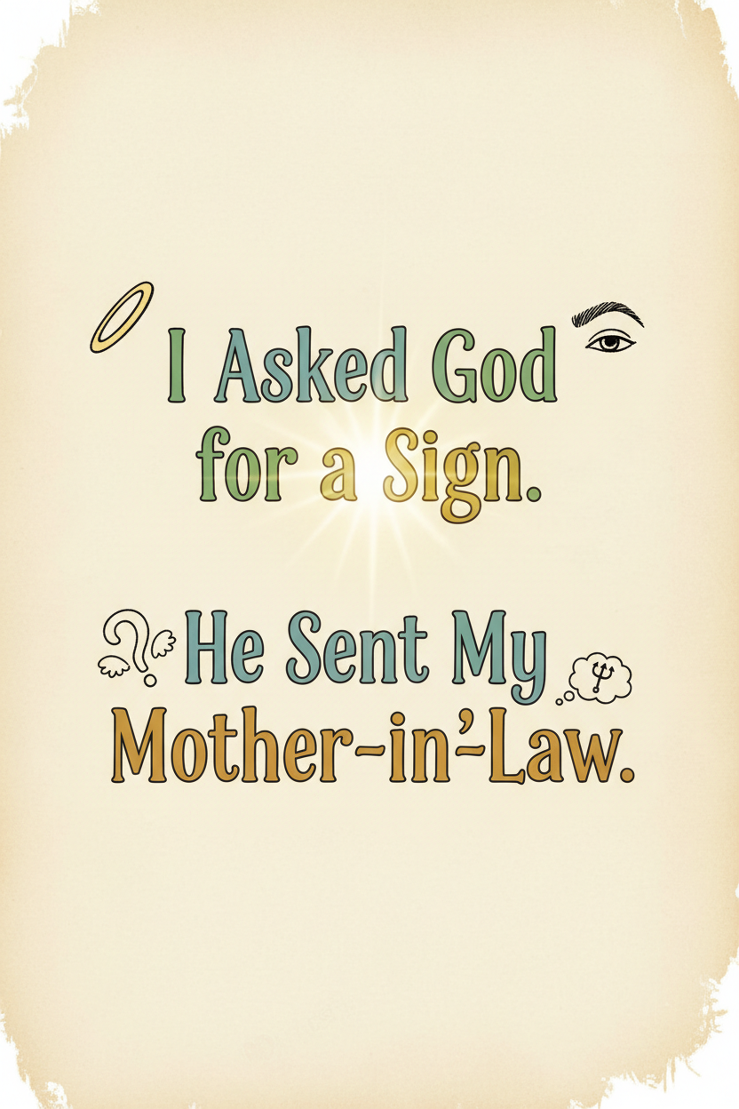 I Asked God for a Sign. He Sent My Mother-in-Law. — Funny Faith Printable – Digital Download | Sparkle Grace Co.