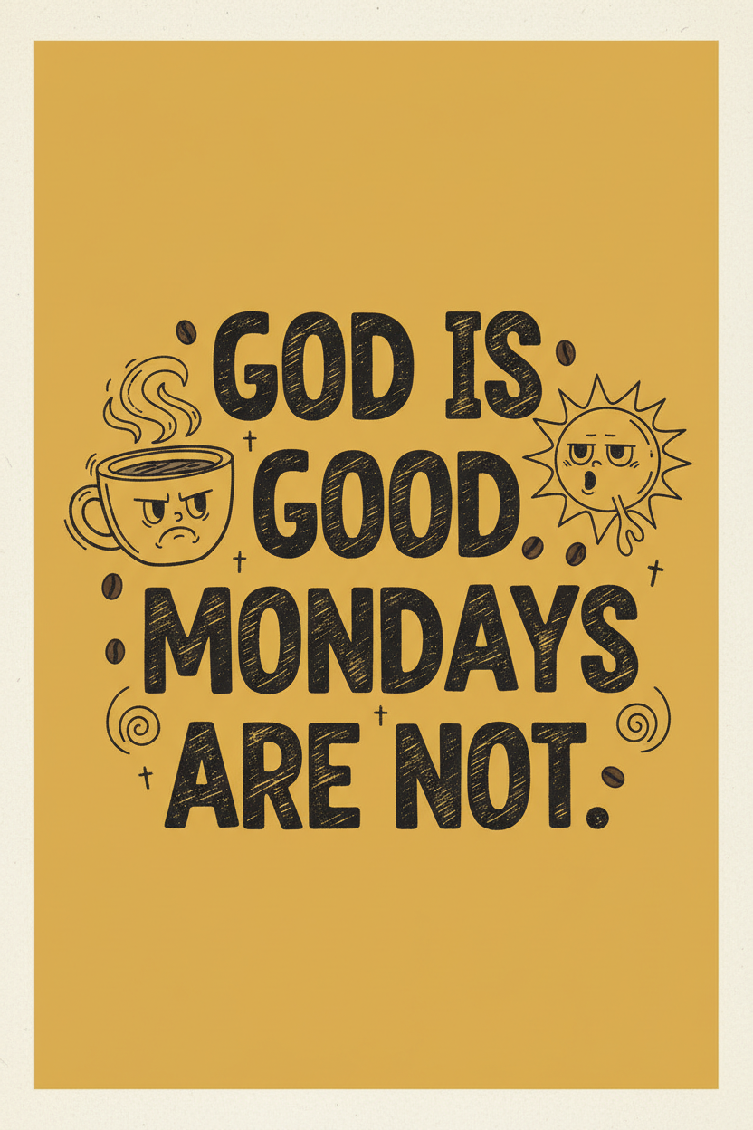 God Is Good. Mondays Are Not. — Funny Faith Printable – Digital Download | Sparkle Grace Co.