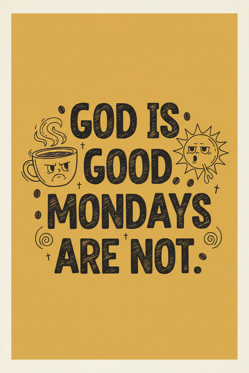 God Is Good. Mondays Are Not. — Funny Faith Printable – Digital Download | Sparkle Grace Co.
