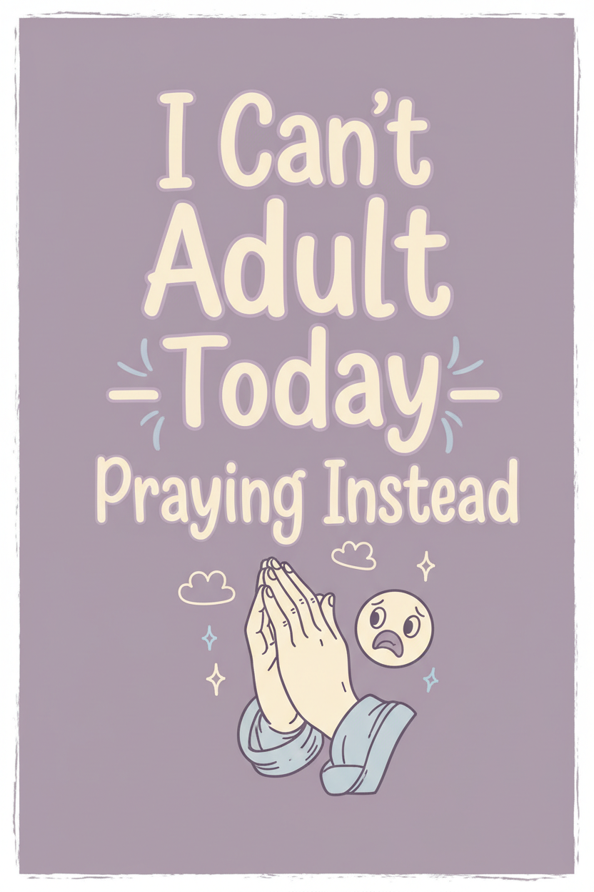 I Can't Adult Today — Praying Instead Funny Faith Printable – Digital Download | Sparkle Grace Co.