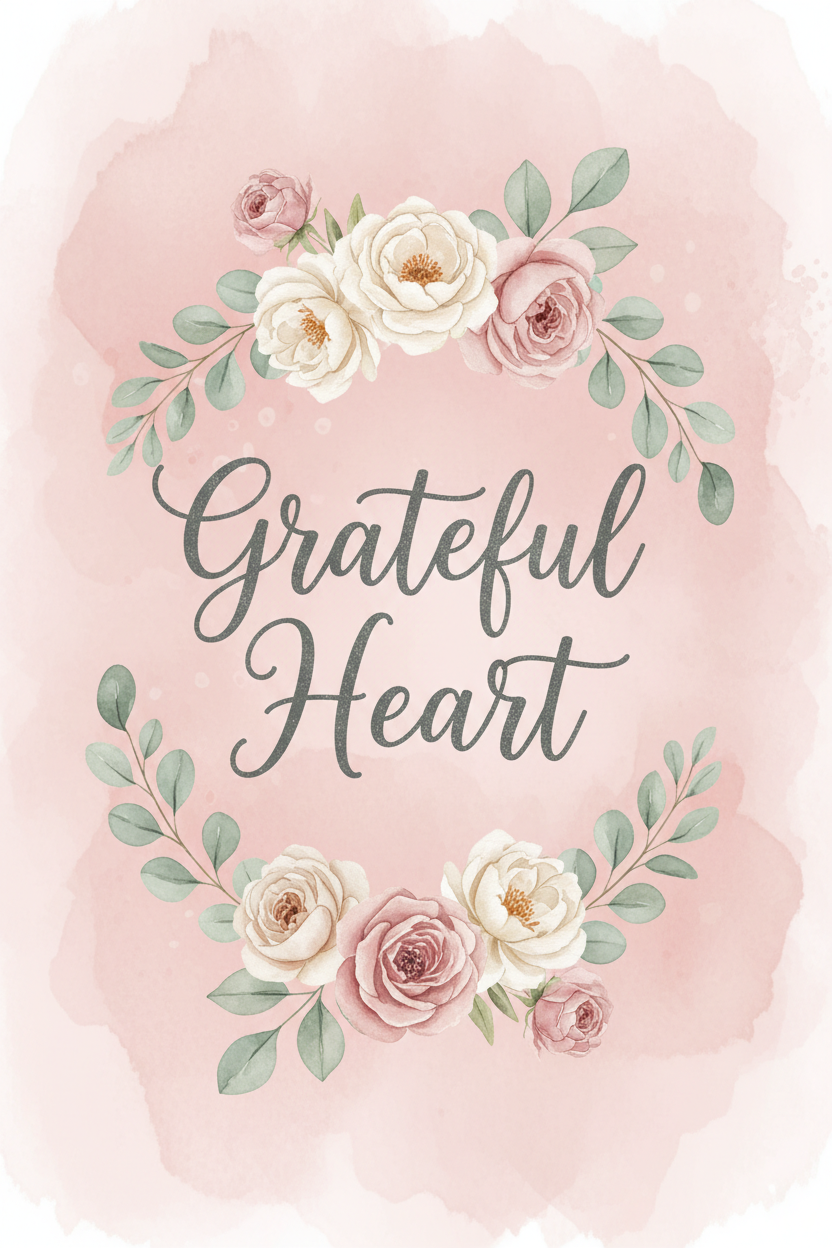 Grateful Heart — Gratitude Wall Art Printable – Digital Download | Sparkle Grace Co.