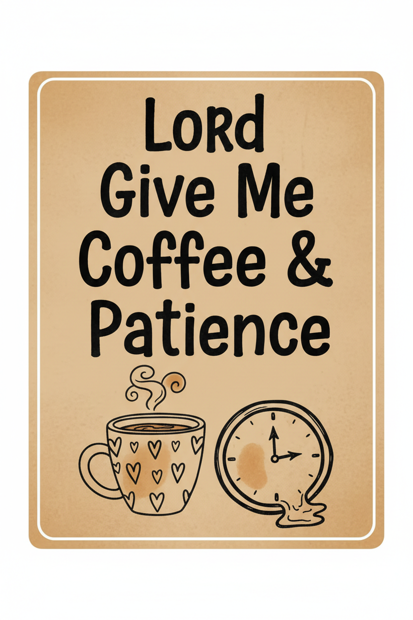 Lord, Give Me Coffee & Patience — Funny Faith Printable – Digital Download | Sparkle Grace Co.