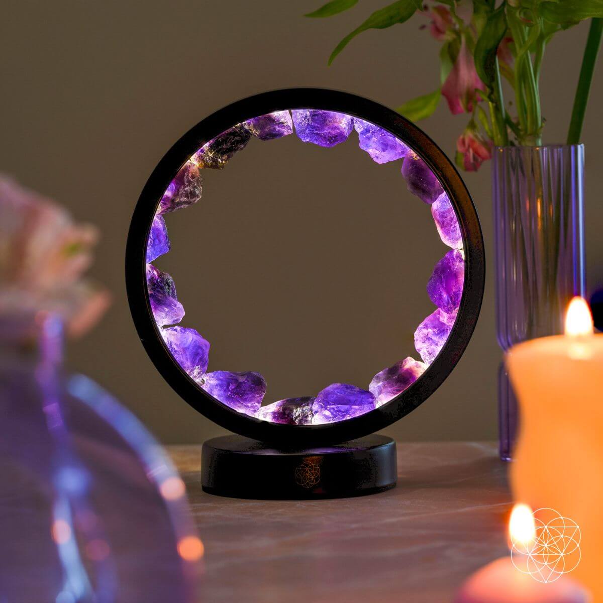 Amethyst Halo Lamp | Adjustable Ambient Light
