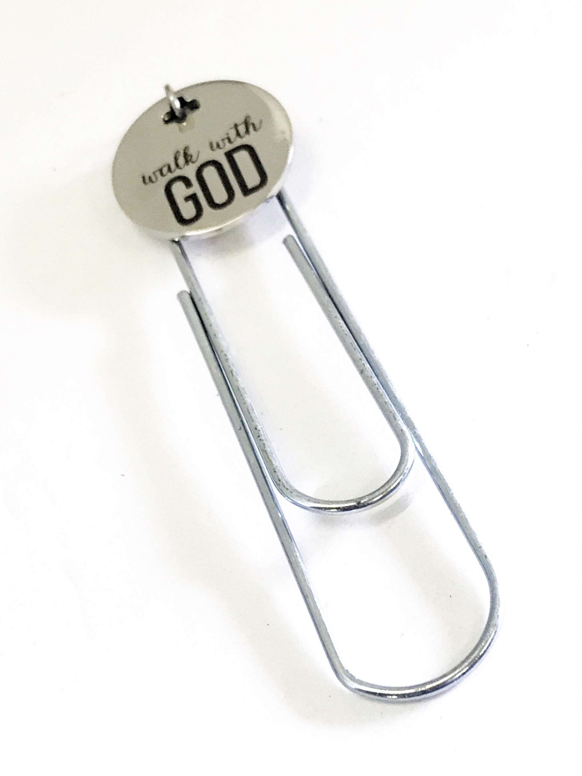Planner Clip, Walk With GOD Bookmark, Christian Planner Bookmark, Journal Bookmark,  Reader Gift Bookmark, Planner Charm Accessories