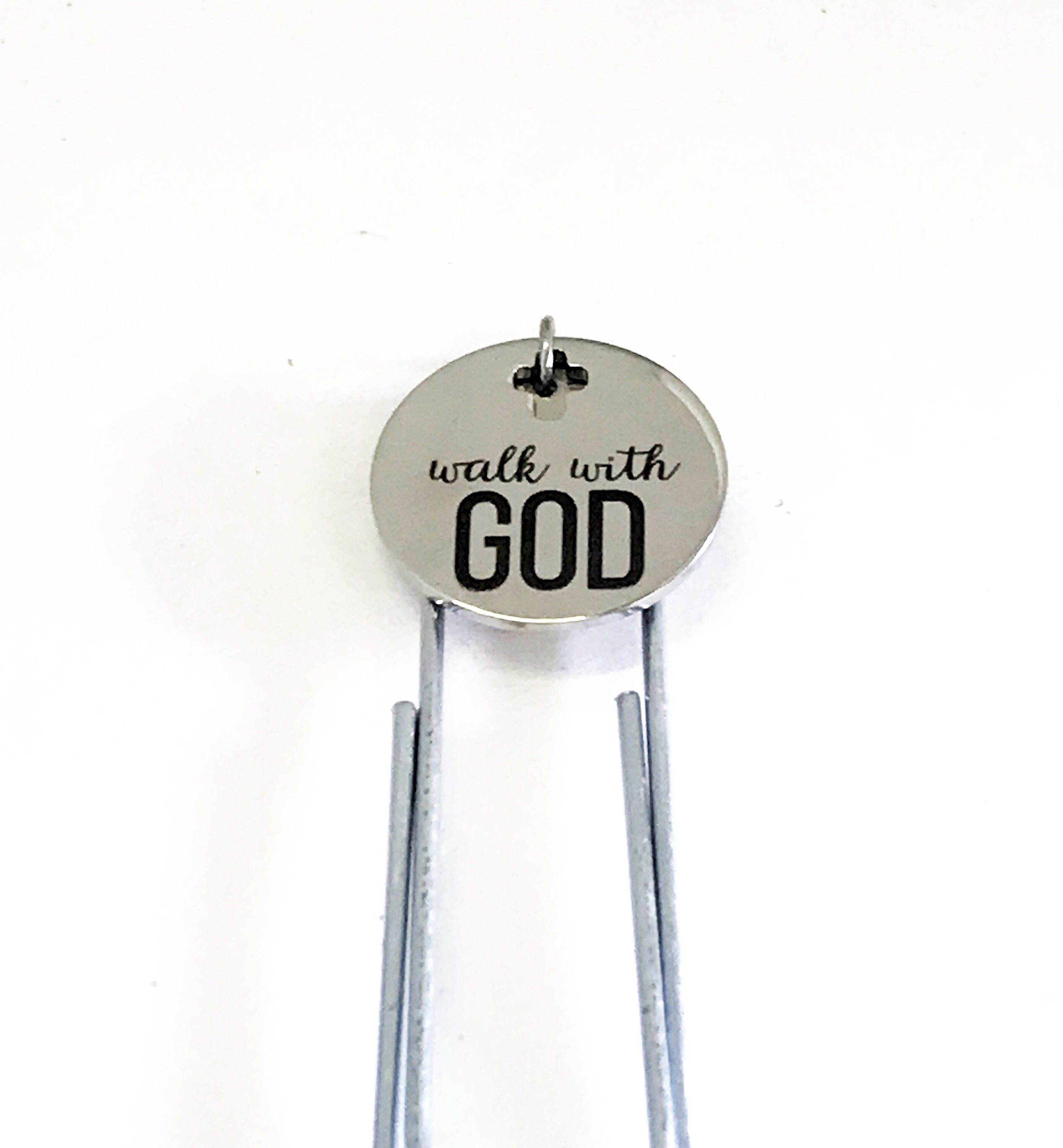 Planner Clip, Walk With GOD Bookmark, Christian Planner Bookmark, Journal Bookmark,  Reader Gift Bookmark, Planner Charm Accessories