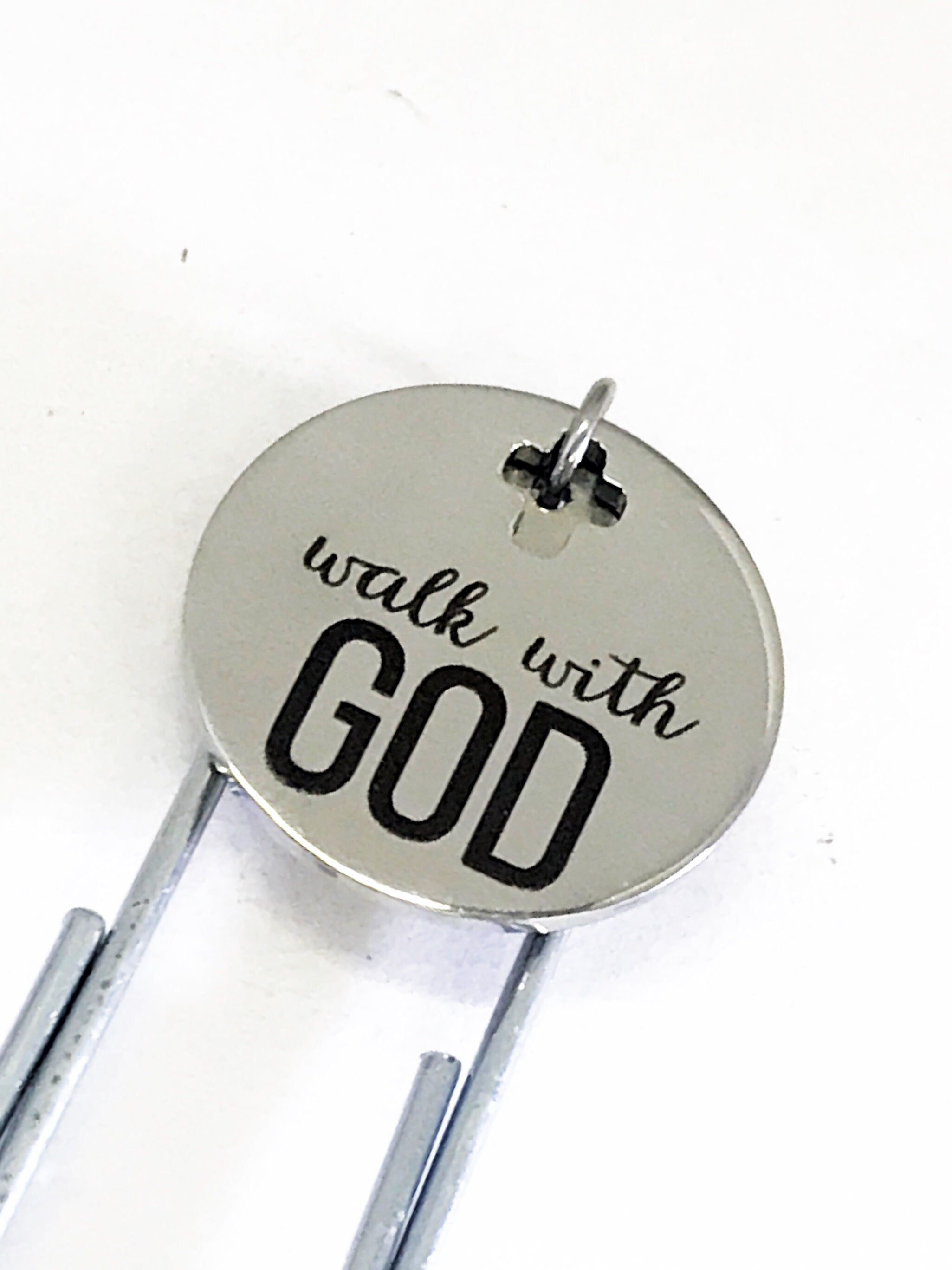 Planner Clip, Walk With GOD Bookmark, Christian Planner Bookmark, Journal Bookmark,  Reader Gift Bookmark, Planner Charm Accessories