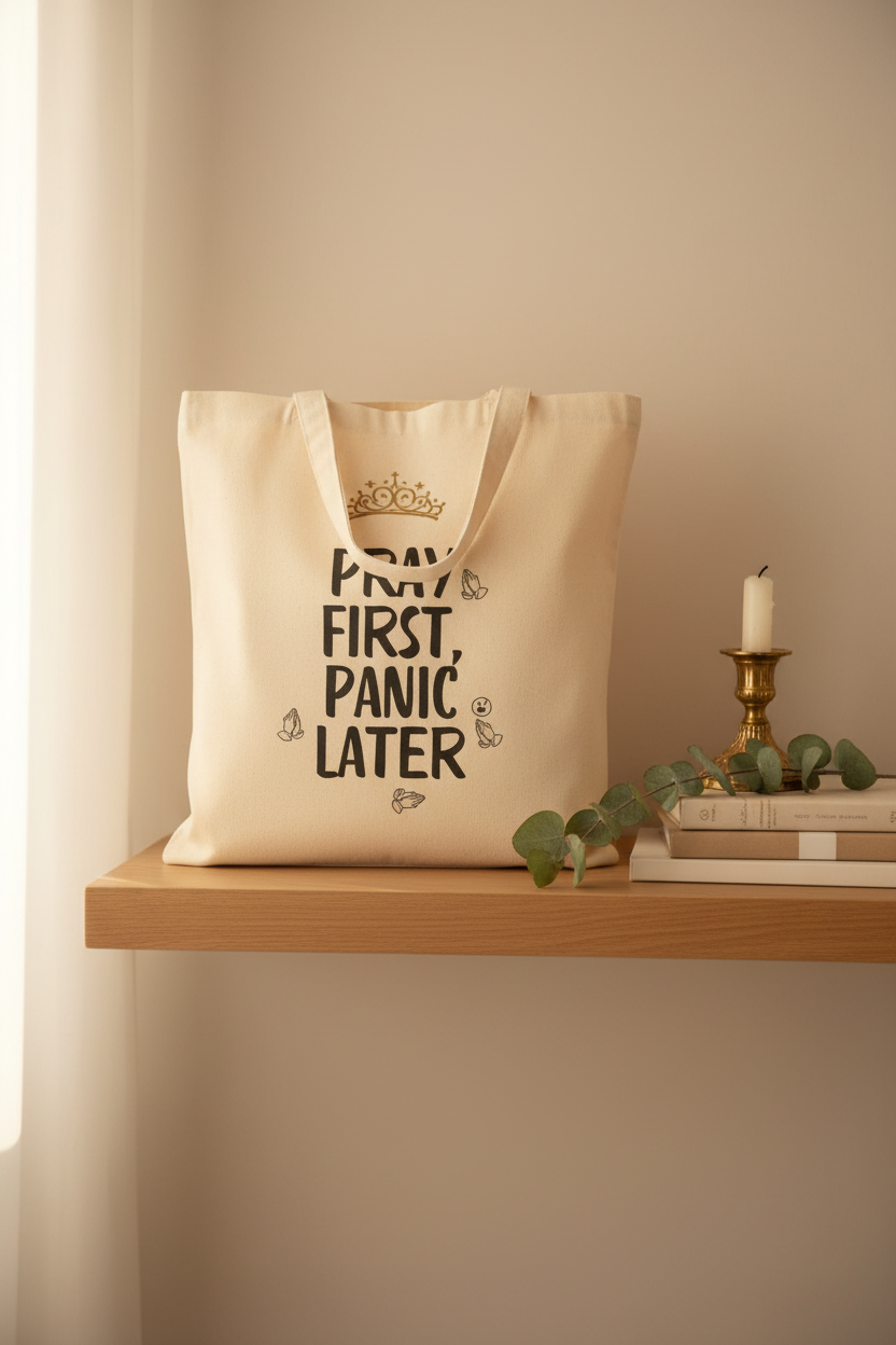 Pray First Panic Later Lifestyle Mockup
