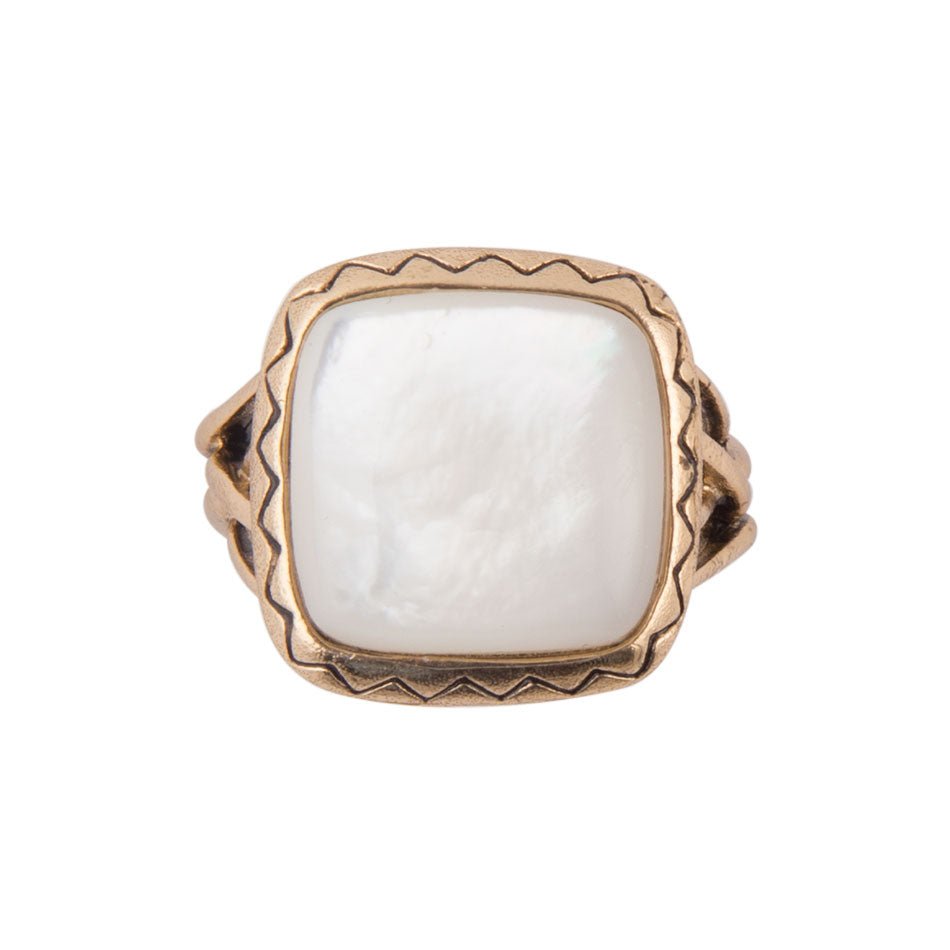 Wave of White Mother-of-Pearl Ring | Barse Jewelry