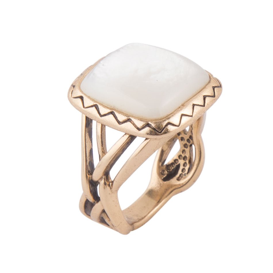 Wave of White Mother-of-Pearl Ring | Barse Jewelry